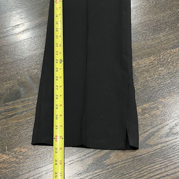 MNG Mango Wide Leg Dress Pants Women’s 6 Black Center Seam Slit Office - Picture 7 of 7